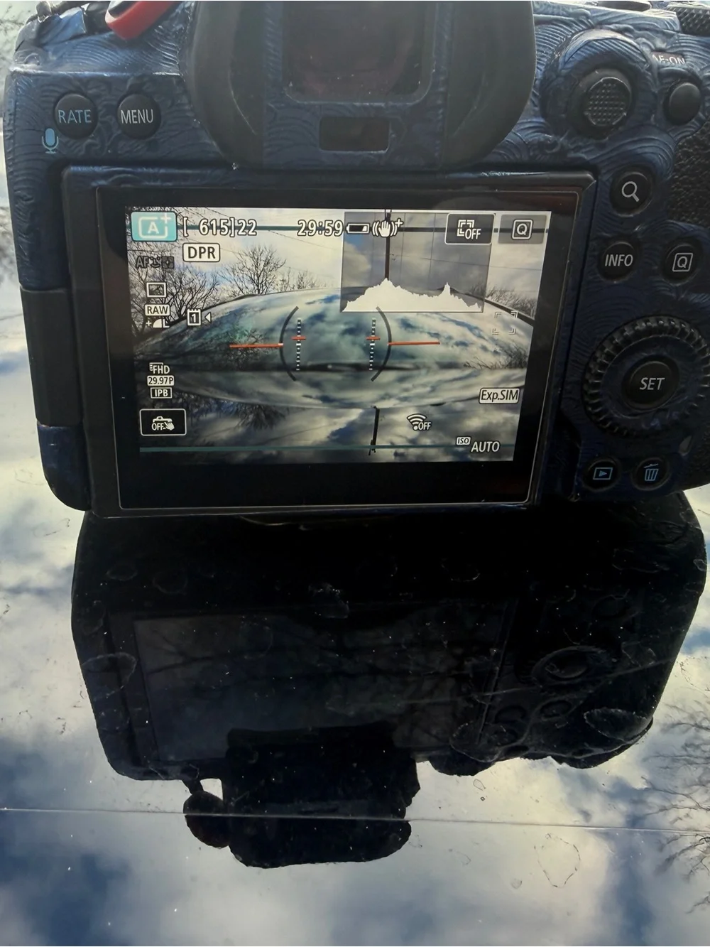 Canon EOS DSLR Camera in Blue Patterned Skin